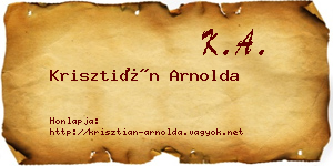 Krisztián Arnolda névjegykártya